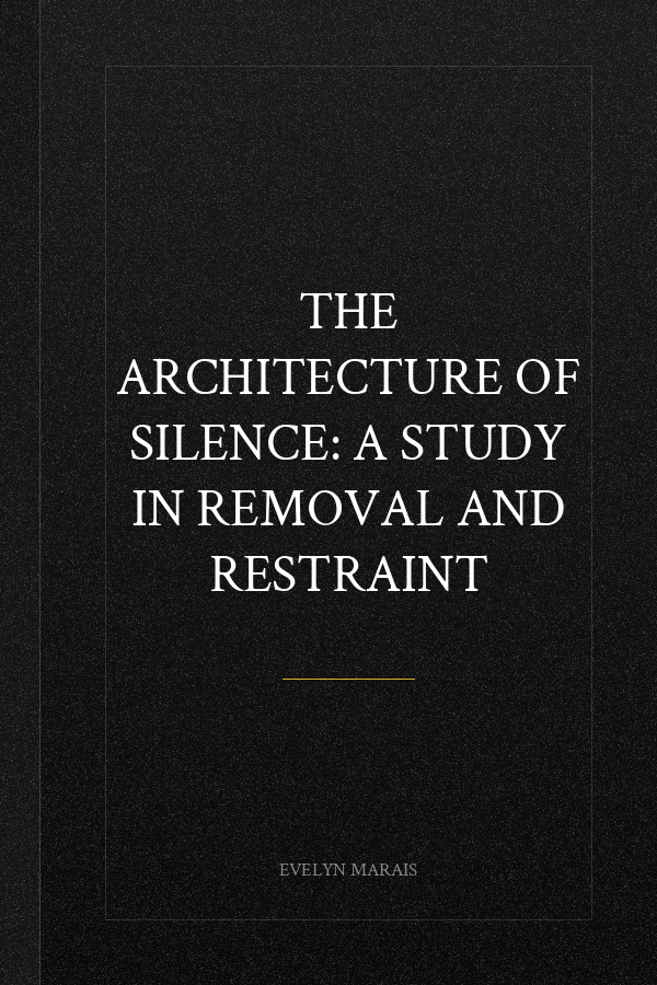 The Architecture of Silence: A Study in Removal and restraint