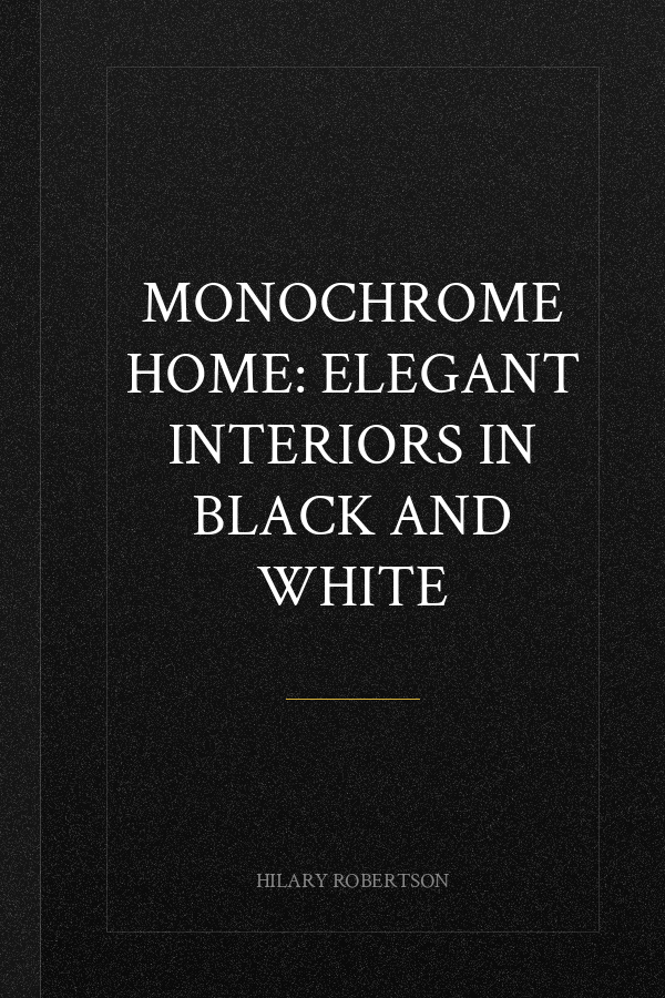 Monochrome Home: Elegant Interiors in Black and White